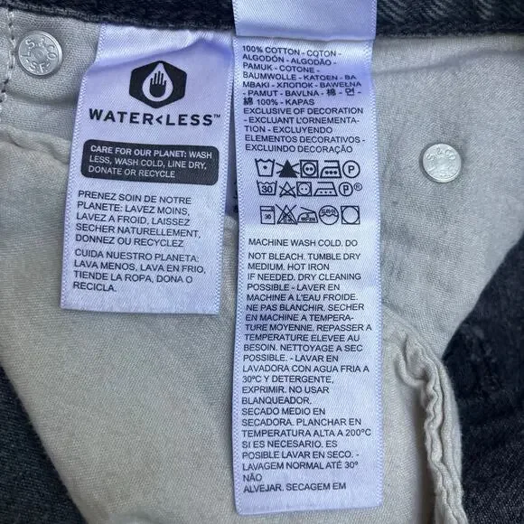 Levi’s Jeans Sz 30 94’ Baggy Black Wash Button Fly High Rise Mom Jean Grunge - Picture 10 of 11